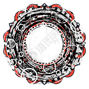 圆环框架徽章磁盘插图旋转圆形边界横幅背景图片