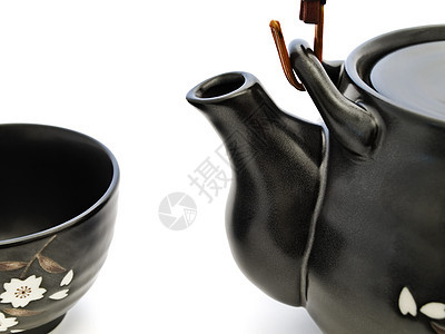 茶茶仪式黏土茶壶瓷器血管厨具桌子制品餐具陶器杯子图片