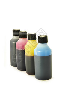 打印机墨水液体黑色打印外设喷墨塑料测量染料青色瓶子图片