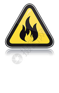 黄色三角警告信号 注意易燃禁令插图法律安全危险黑色警报监视标签技术背景图片