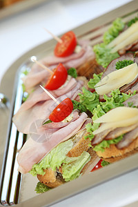 开胃菜或手指食品季节餐柜员菜单自助餐黄油面包酒会派对小吃食物图片