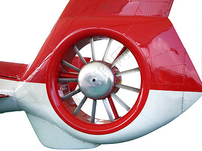 直升机涡轮小窗公司金属叶片转子螺旋桨红色尾桨白色背景图片