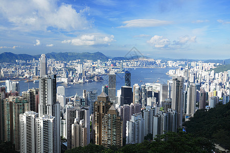 峰顶时香港视图建筑办公室商业港口天空景观地标市中心城市顶峰图片