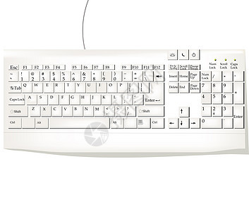白色键盘按钮钥匙外设塑料技术灰色电脑背景图片
