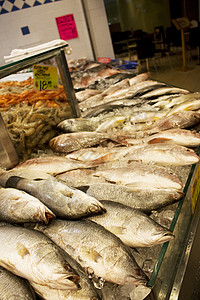 供出售的新鲜海产食品销售零售海鲜市场海洋零售业营养美食对虾食物图片