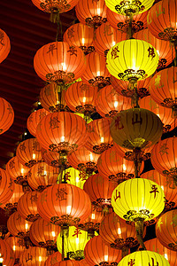 中国新年绿灯明精神节日宗教上帝遗产月球信仰文化传统灯笼图片