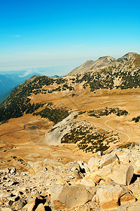 兰尼埃山高山岩石远足国家苔原森林松树树木火山风景图片