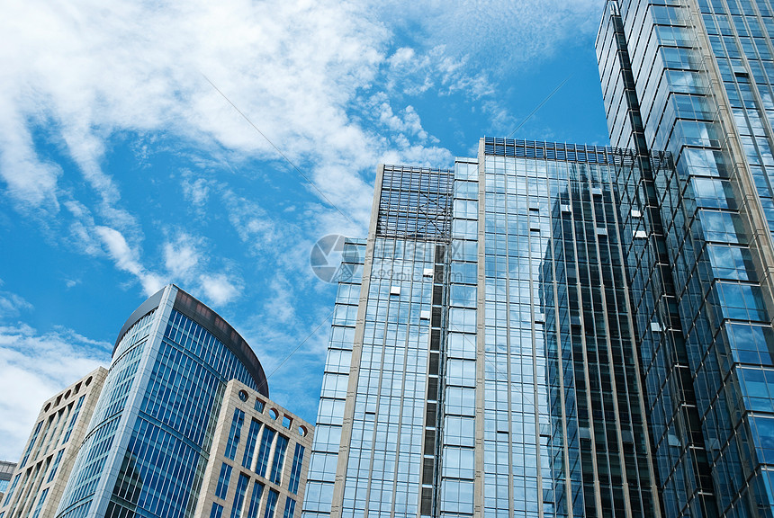 市商业区商圈建筑学城市建筑物现代化玻璃墙市中心玻璃钢白云图片