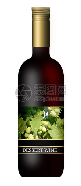 葡萄酒瓶标签小路甜点空白剪裁白色庆典文化酒精图片