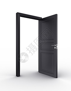 敞开黑门锁孔计算机框架门框入口图片