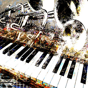 抽象的音乐背景插图床单钥匙绘画象牙艺术岩石乐器钢琴旋律图片