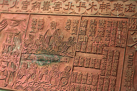 旧的中国木制文字缩写字母集图片
