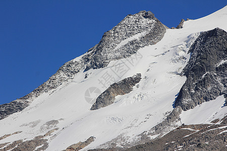山全景环境首脑岩石顶峰冰川蓝色日光反射巅峰图片