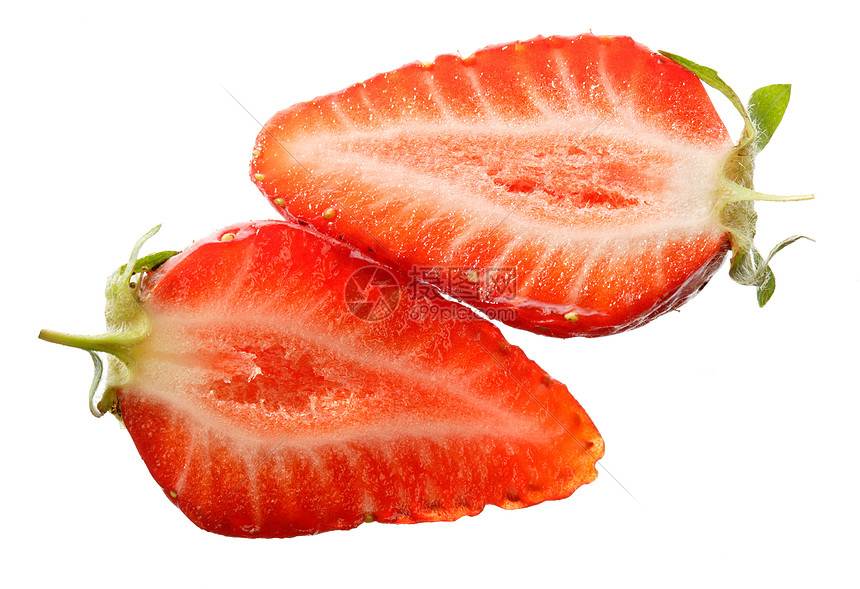 切片草莓活力饮食水果白色红色食物图片