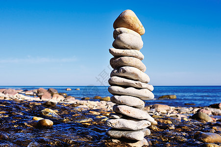 海岸海洋岩石海滩石头卵石背景图片