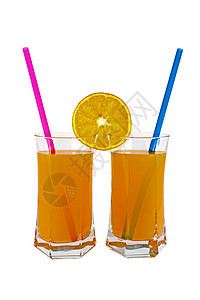 橙汁稻草食物水果蓝色紫色玻璃白色橙子热带果汁图片