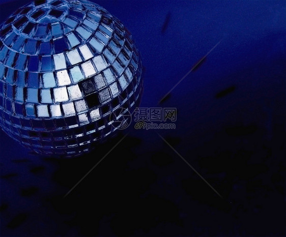 迪斯科舞球舞蹈镜子火花反射音乐幽灵俱乐部蓝色派对辉光图片