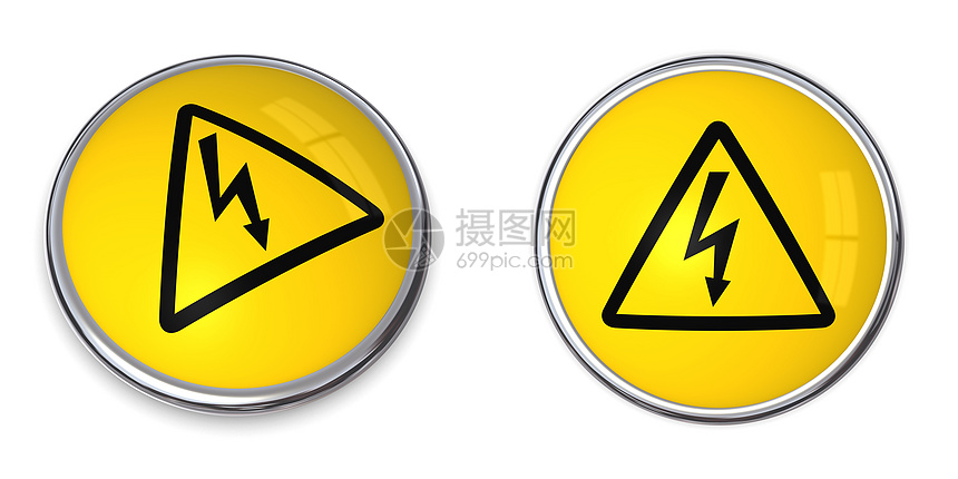 按钮电源符号插图三角形闪电安全电压冒险实验室徽章力量震惊图片