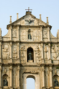 圣保罗大教堂的废墟遗产游客宗教旅游雕像吸引力旅行博物馆教会寺庙图片