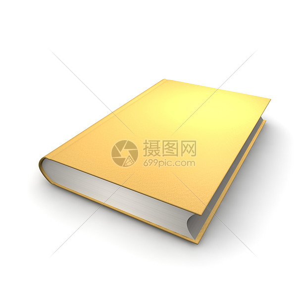 橙或金单书日记出版物灰色图书空白精装金子白色插图剪贴图片