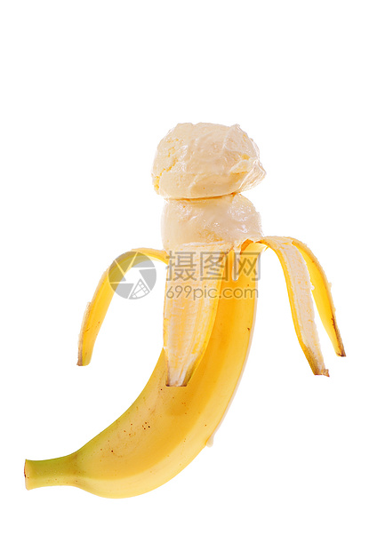 冰淇淋食物水果白色宏观短号香蕉图片