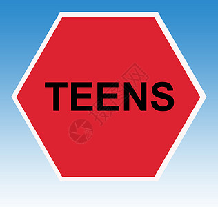 青少年警告标志背景图片