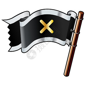 X 海盗旗矢量图片