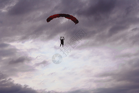 跳伞运动天空潜水工具翅膀黄色天篷伞兵空气飞机背景图片
