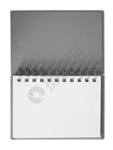 笔记本水平单空白页蓝色商业卷曲文档教育备忘录床单日记螺旋笔记背景图片