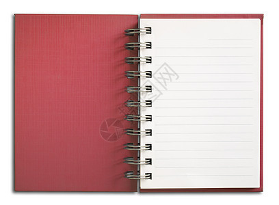 红色笔记本垂直单白页面图片