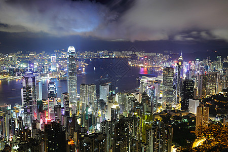 香港之夜房子旅行城市旅游天空市中心场景顶峰办公室景观图片