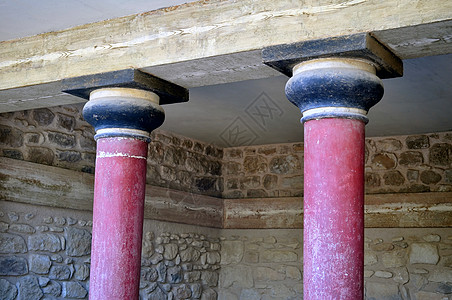 Knossos Crete的考古遗址古董历史历史性寺庙神话考古学建筑学废墟柱子文明图片