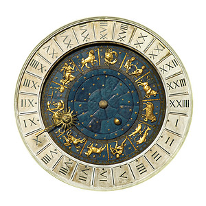 威尼斯时钟塔维琴文化癌症古物时间星座旅行十二生肖天文学大理石图片