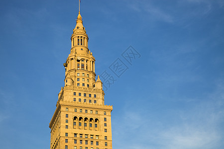 克利夫兰市中心历史建筑全景城市旅行景观办公楼风景黄色水平名楼天际图片