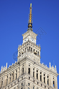 华沙文化和科学宫殿会社天空风光城市生活城市摩天大楼蓝色联盟建筑景观办公楼图片