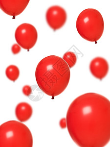 红气球物体锐化庆典派对影棚反射飞行红色悬浮清晰度图片