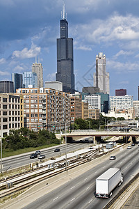 通往芝加哥市中心的高速公路图片