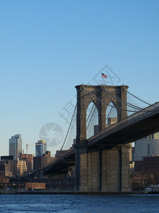 布鲁克林桥码头市中心地标景观建筑学天际天空城市电缆游客图片