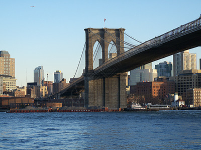 布鲁克林桥电缆建筑学天空旅行天际全景地标自由商业景观图片