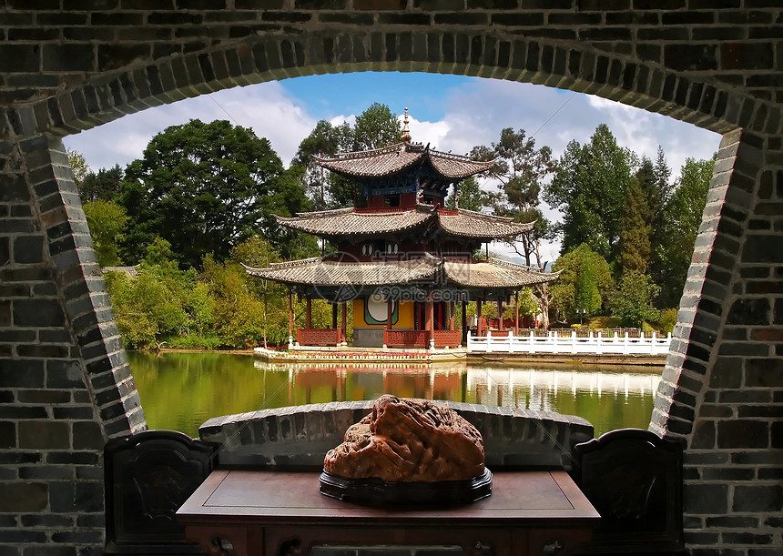 利江的风景宝塔窗户农村农场桌子椅子观光扇形村庄公园图片