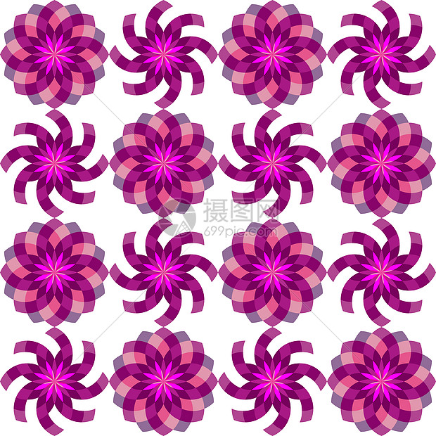 几何无缝鲜花模式紫色插图风格圆圈装饰墙纸多边形橙子框架道路图片