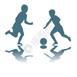 儿童踢足球剪影跑步孩子们插图角落惩罚青少年孩子冠军卡片图片