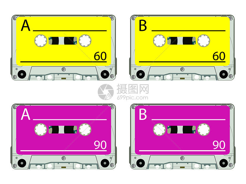 用于白色的反正逆向音频磁带插图娱乐音响立体声音乐噪音卷轴袖珍电影歌曲图片