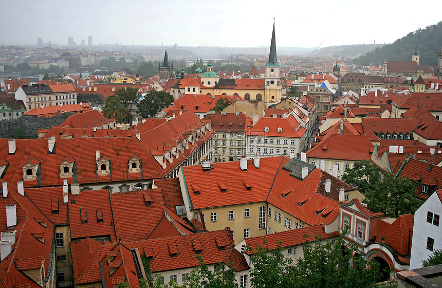 布拉格的空中观察国家教会宗教大教堂城市街道石头首都议会天线图片