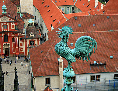 卡罗维瓦利布拉格的空中观察城堡教会城市住宅首都议会中心大教堂历史国家背景