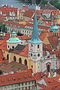 布拉格的空中观察首都旅行石头中心宗教住宅大教堂议会游客城市图片