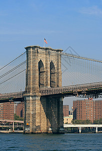 布鲁克林桥蓝色地标旅游运输电缆城市历史性建筑学景观办公室图片