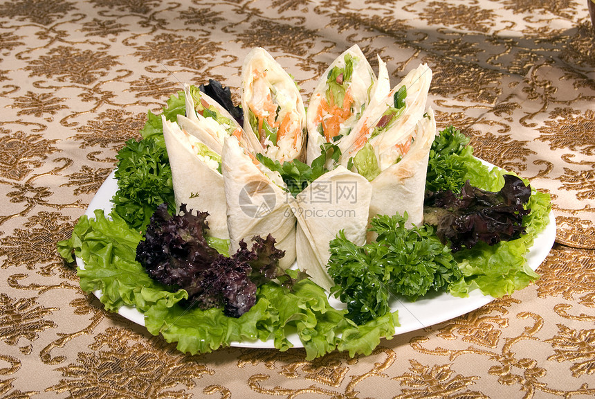蔬菜开胃菜香菜服务面团沙拉烹饪晚餐橙子菜单餐厅奢华图片