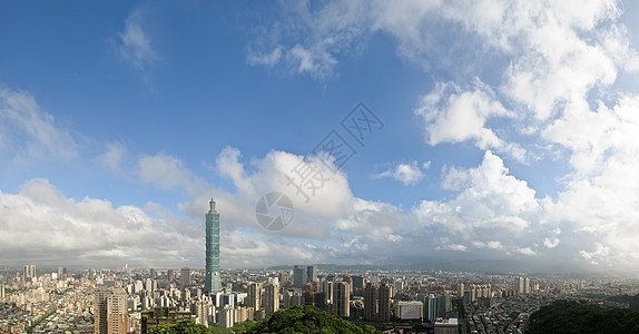 台北多云的城市风景图片