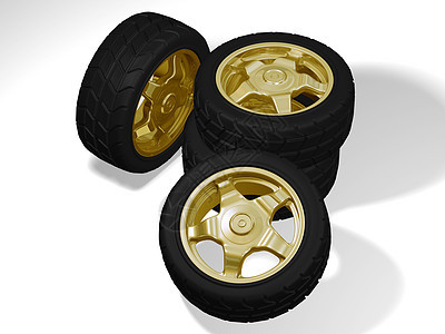 四大金运动合金车轮和轮胎背景图片